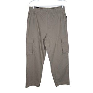 WXYZ Los Angeles Men L Tan Khaki Elastic Waist Timothee Cargo Pocket Pants NWT